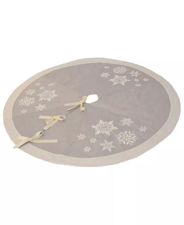 INTREPID INTL TRADING CO LLC CHRISTMAS Glistening Snow Christmas Tree Skirt 100% Polyester Machine Washable Imported